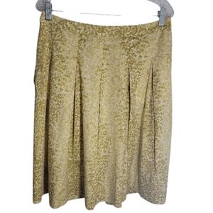 Talbots pleated A- line flare printed size 10 petite